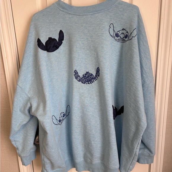 Disney Lilo & Stitch Blue Graphic Sweatshirt 3X Plus Size Pullover Cute Casual - Picture 3 of 5